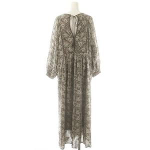 NE QUITTEZ PAS! ×eclat 別注 プリントカフタンドレス ワンピース M グレー
