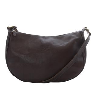 クロスボディバッグ ショルダーバッグ ワンショルダー 斜め掛け レザー ダークブラウン /YO4