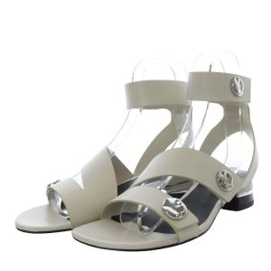3.1 phillip lim DRUM with rivets サンダル ローヒール ストラップ レザー 37 ライトグレー /YO15