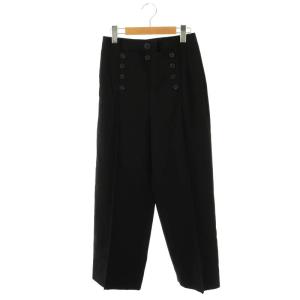 P181-5213 WGAウエストボタンデザインパンツ ワイド ウール 0 黒 /MI OS