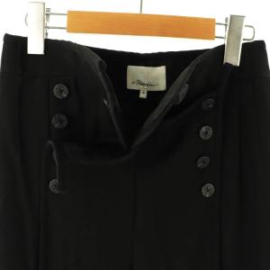 3.1 phillip lim P181-5213 WGAウエストボタンデザインパンツ ワイド ウール 0 黒 /MI OS