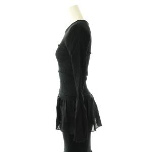 3.1 phillip lim フリルギャザーワンピース ロング 長袖 0 ブラック F182-9559TSV /DO OS