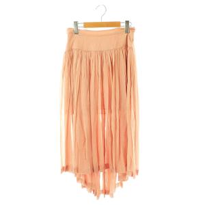 シルクプリーツスカート 36 ピンク /MI OS