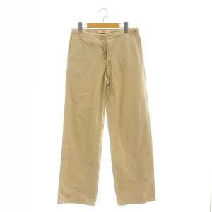 & ウエストひもコットンワイドパンツ チノ 1 ベージュ /AT OS