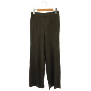 7086045 ウールリブニットパンツ ワイド 2 ダークブラウン /MI OS