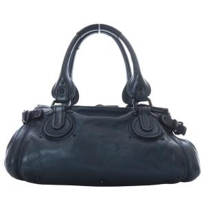Chloe パディントン ハンドバッグ カデナ付き レザー ネイビー