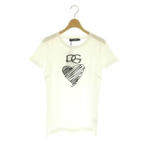 ハートプリントTシャツ カットソー 半袖 36 ホワイト /HK OS