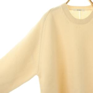 CINOH ウールクルーネックニット セーター 38 アイボリー /DO OS