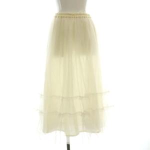 Tulle Tired Skirt チュールティアードスカート ロング 36 アイボリー /DO OS