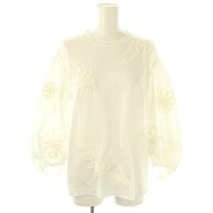Clay Flower T-shirt カットソー Tシャツ 長袖 九分袖 US4 ホワイト /ES OS