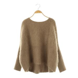 ファーニットワイドプルオーバー セーター 長袖 ブラウン /HK OS