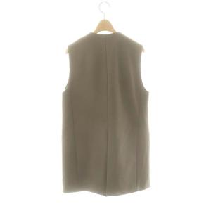 Liesse ノーカラージレ ベスト 茶 /MI OS