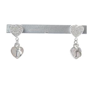 Christian Dior ハート ドロップピアス シルバー色 /SR23 OH