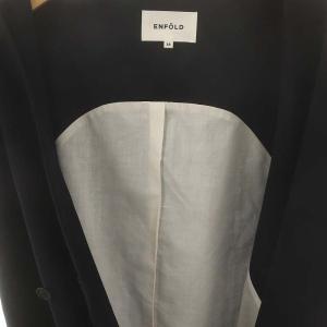 ENFOLD ウールロングベスト ロングジレ 38 ネイビー /HK OS