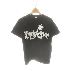 1I-T221 AD2011半袖 ロゴ Tシャツ プリント S 黒 白 /MI OS