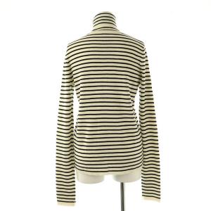 L'Appartement Border Turtlene ニット セーター 長袖 タートルネック ボーダー ウール アイボリー 黒