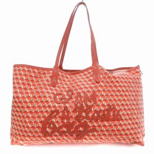 I Am A Plastic Bag トートバッグ 総柄 ロゴ オレンジ /JS