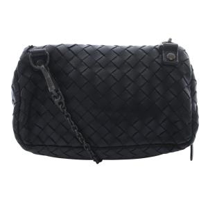 BOTTEGA VENETA イントレチャート チェーン ショルダーバッグ ブラック
