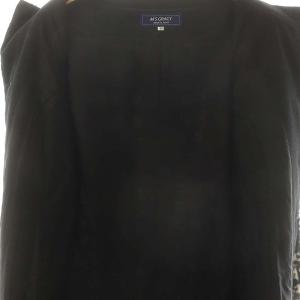 M'S GRACY Black x White Check Coat コート チェック リボン ロング 40 ホワイト ブラック