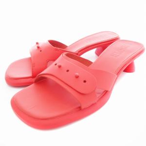 美品 DINA コンフォートサンダル ヒール 37 赤 レッド /JS