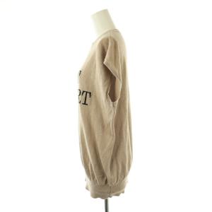 Loungedress GALLARDAGALANTE ジャガードフレンチニット カットソー プルオーバー ロゴ F モカベージュ 黒 /CX OS