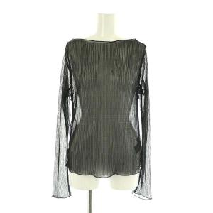 24AW ラメシアークレープジャージーロングTシャツ カットソー 黒 /MI OS