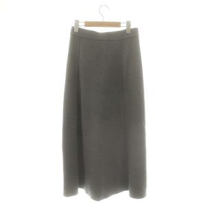 MUSE de Deuxieme Classe 24AW smooth TOP ロングスカート フレア ニット コットン グレー /NR OS