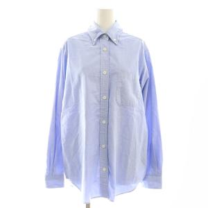 24AW OXFORD ボタンダウン シャツ ブラウス 長袖 BD 前開き コットン F ライトブルー