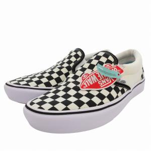 VANS タグ付き コンフィクッシュ スリッポン スニーカー シューズ ローカット 28cm 白 ホワイト 黒 ブラック