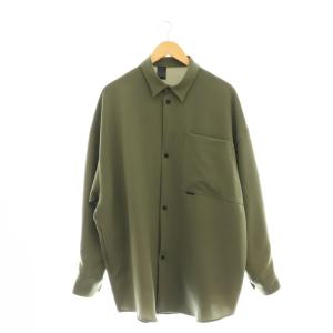 ドロップショルダー POCKET SHIRT ドレスシャツ 38 カーキ 黒 /CX OS