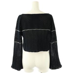 SNIDEL 25SS クロシェニットセットアップ カーディガン フレアスカート F 紺 白 /MI OS