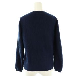 TOCCA ウール カシミヤ ビジューボタンカーディガン ニット 長袖 M ネイビー /HK OS