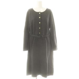 ウールハーフボタンワンピース 3 ダークグレー /DO OS