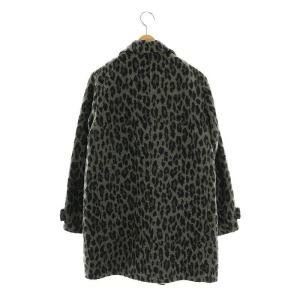 HYSTERIC GLAMOUR レオパード柄 Pコート ダブル ミドル丈 S グレー 黒 ブラック /AT OS SH