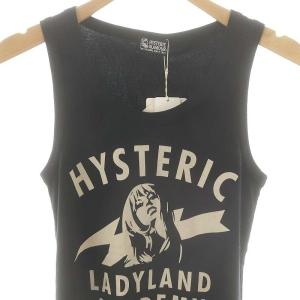 HYSTERIC GLAMOUR LADY LAND ACADEMY プリント タンクトップ Uネック F 黒 ブラック /AT OS