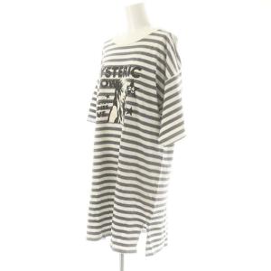 HYSTERIC GLAMOUR LADIES GIRL ワンピース ミニ 半袖 ボーダー F 白 ホワイト 紺 ネイビー /AT OS