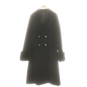 ビーバーウールコート ロング チェスター 36 ブラック /HK OS