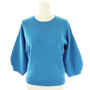 袖ボリュームニット セーター 38 サックスブルー 38157290 /SS OS