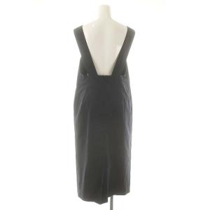 MARGARET HOWELL COTTON LINEN SILK POPLIN ワンピース ジャンパースカート リネン混 2 ネイビー