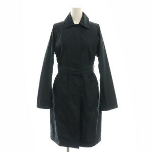 ネイビー NAVY ポリエステル ロングコート ステンカラー ベルト付き 32 紺 /MI OS