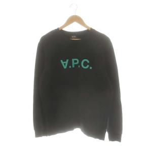 ロゴ スウェット トレーナー L 黒 緑 /MI OS