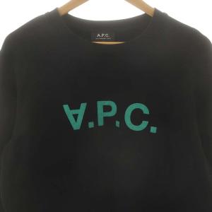 A.P.C. ロゴ スウェット トレーナー L 黒 緑 /MI OS