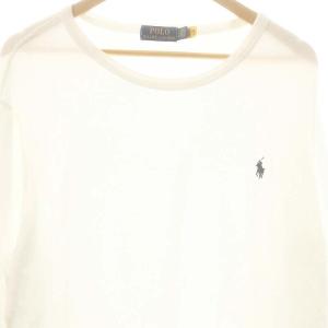 POLO RALPH LAUREN ロゴ刺繍 長袖カットソー Tシャツ L 白 /MI OS