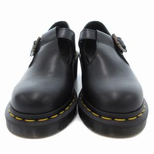 Dr.Martens POLLEY T BAR レザーシューズ ローファー モンク イエローステッチ 36 黒 ブラック /JS