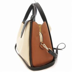 kate spade new york 美品 ノットカラーブロック レザー ショルダーバッグ ハンド 2WAY ロゴ ベージュ 黒 ブラック /FF