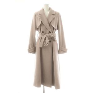 ウールトレンチコート アウター リボンベルト付き S ピンク /DF OS