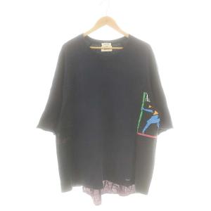 × HOWL 13SS 再構築 ドッキングカットソー F 黒 紺 茶 /MI OS