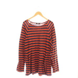 18SS ボーダーカットソー プルオーバー シルク混 3 赤 紺 /CX OS