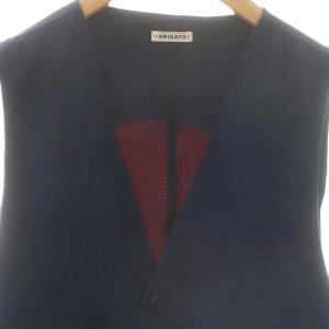 BLUE BLUE JAPAN 素材切り替えベスト 3 青 赤 /MI OS