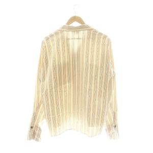 SUNSEA パジャマジゴロシャツ パンツ セットアップ 上下 シャツ ストライプ 3 ベージュ 白 ホワイト /AT